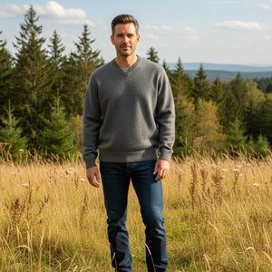 Grant Thomas 100% Pure Wool Grey Men’s Sweater L